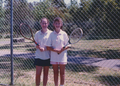 Kym and Sarah as the doubles champions at Boronia Tennis Club